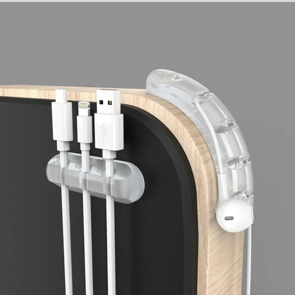 Cord/cable Organizer Clear & White 2 SETS Cord Holder Wire Organizer Usb Cable